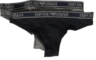 Immagine prodotto di Confezione 2 slip brasiliana donna EMPORIO ARMANI elastico a vista articolo 163337 1A219 BIPACK BRAZILIAN BRIEF, US/UK S / IT II / CN 160/66, Cotone 95%,Spandex 5%