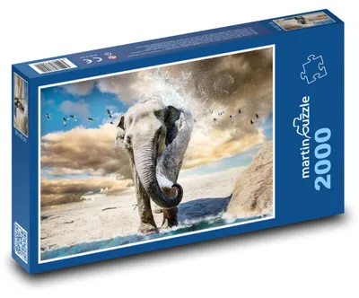 Zdjęcie produktu dla martinpuzzle - Puzzle 2000 - Słoń - safari