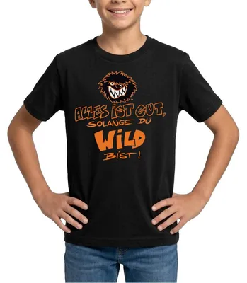 Produktbild von Spreadshirt Die Wilden Kerle Spruch Motto mit Logo Teenager T-Shirt, 152/164 (12-14 Jahre), Schwarz