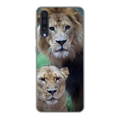 Produktbild von MuchoWow® Handyhülle Schutzhülle Hülle für Samsung Galaxy A30s Porträt - Löwe Silikon Softcase Handy Hülle - Karteninhaber