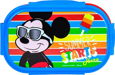 Produktbild von Mickey Mouse Brotdose - Lunch Box - Vesperdose mit 2 Fächern & Göffel-Messer