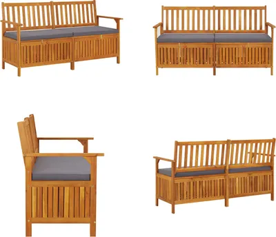 Produktbild von vidaXL Truhenbank mit Kissen 148 cm Massivholz Akazie - Bank - Bänke - Holzbank - Massivholzbank