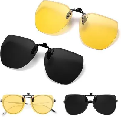 Produktbild von Famanu Clip-On Brille für Nacht- und Regenfahrten - Gepolarisierte HD-Gläser