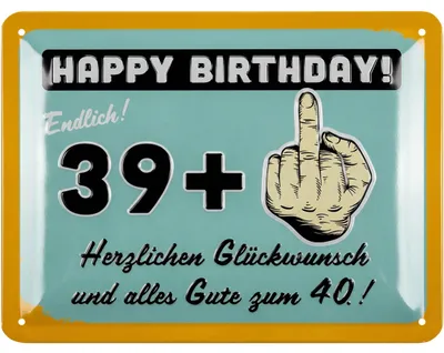 Produktbild von LANOLU Blechschild Schild 40 Geburtstag, Schild 40 Jahre, Geschenke für den 40 Geburtstag Mann, lustiges Schild 40 Geburtstag 15x20cm