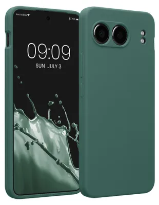 Produktbild von kwmobile Hülle kompatibel mit OnePlus Nord 4 5G - Hülle Silikon gummiert - Handyhülle - Handy Case in Tannengrün