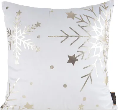 Zdjęcie produktu dla Poduszka świąteczna SNOWFLAKE I. biała 45x45 cm MyBestHome Wariant: poszewka na poduszkę z wypełnieniem, 45x45 cm
