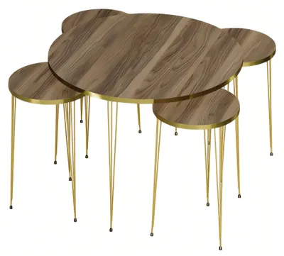 Immagine prodotto di Tavolino moderno in legno marrone con tavolini, elegante