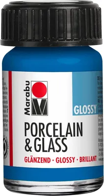 Produktbild von Marabu Farbe "Porcelain & Glass" glänzend 15 ml enzian