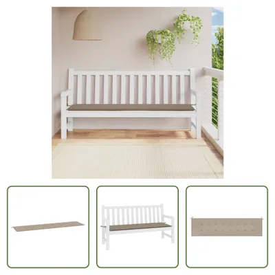 Produktbild von The Living Store Gartenbank-Auflage Taupe 200x50x3 cm Oxford-Gewebe