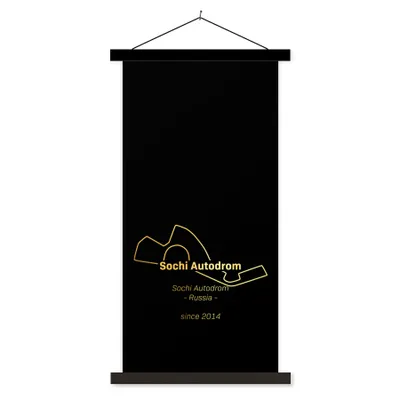 Produktbild von MuchoWow® Textilposter Sotschi - Rennstrecke - F1 40x80 cm mit schwarzem Rahmen - Wandemalerei