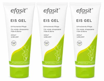 Produktbild von efasit Eis Gel – Erfrischende Pflege für müde+ strapazierte Füße & Beine, 75 ml(3 Pack)