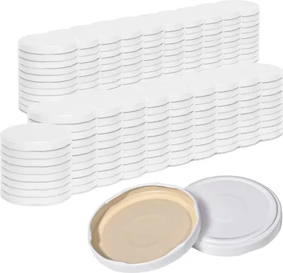 Image de 200x Couvercle pour bocal de conservation TO82 blanc