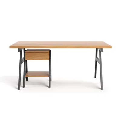 Produktbild von Industrieller Arn-Schreibtisch 180 cm, Eiche, Moderner Esstisch