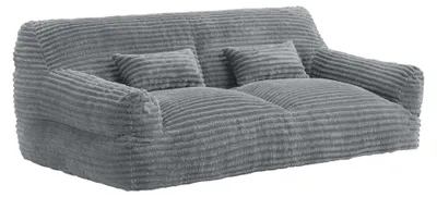 Produktbild von Komprimiertes Sofa mit  Kissen & Decke, platzsparend verpackt, Dunkelgrau