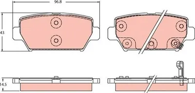 Produktbild von TRW Bremsbeläge Satz Hinten für MITSUBISHI Eclipse Cross (GK) GDB2435