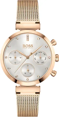 Produktbild von Hugo Boss Damenuhr Chronograph Edelstahl roségold