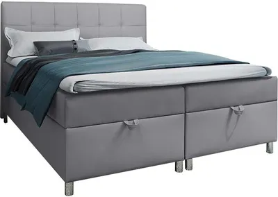 Produktbild von BETTSO Boxspringbett mit 2x Bettkasten Gepolstert Doppelbett mit Matratze und Topper Polsterbett für das Schlafzimmer Malabo 120x200 Dunkelgrau