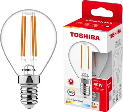 Obrázok produktu pre Toshiba LED žiarovka E14 4,5W 2700K 470Lm ako 40W