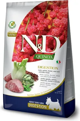 Obrázok produktu pre Granule pre psy Farmina N&D dog QUINOA (GF) adult mini,digestion, lamb 0,8 kg