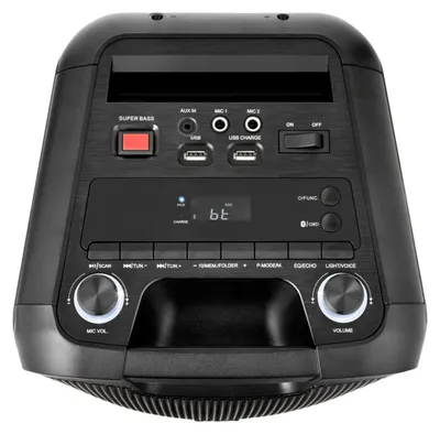 Obrázok produktu pre MEDION PE-1 Pure party reproduktor (dobíjateľná batéria, s mikrofónom, veľký prenosný reproduktor Bluetooth, jukebox, rôzne svetelné efekty, párty reproduktor s karaoke, 2 x pripojenie mikrofónu, AUX, USB, rádio)