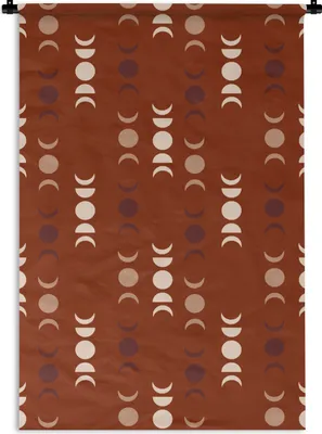 Produktbild von MuchoWow® Wandteppich Wandbehang Mond - Rot - Muster 120x180 cm Tapisserie Dekoration Wandtuch - Schlafzimmer - Dekorationen für das Haus