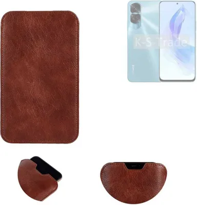 Produktbild von K-S-Trade Schutzhülle Handyhülle kompatibel mit Honor 90 Lite Handytasche Kunstleder Sleeve in braun