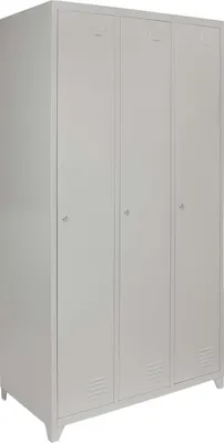Image de 3x Armoire à casiers 3 portes Vestiaire gris
