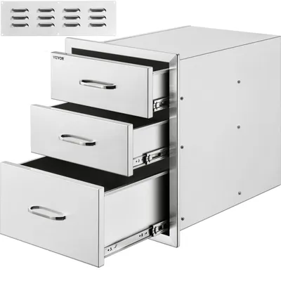 Obrázek produktu pro 3 zásuvky BBQ Zásuvkový blok 46 X 58 CM Zásuvková komoda gril na dřevěné uhlí
