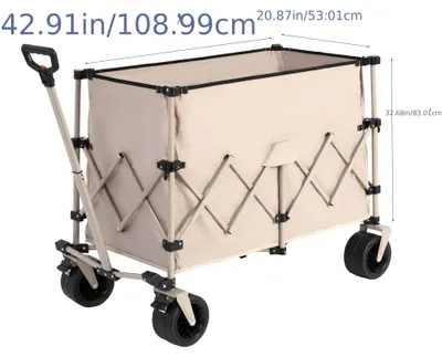 Immagine prodotto di Carrello pieghevole - Trolley - Carrello pieghevole - Carrello da spiaggia - Trolley per la spesa - Struttura in acciaio robusta