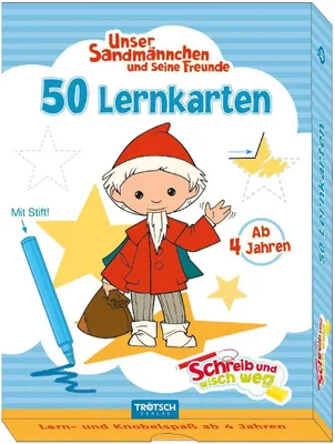 Produktbild von Trötsch Unser Sandmännchen Lernkarten Schreib und wisch weg mit Stift