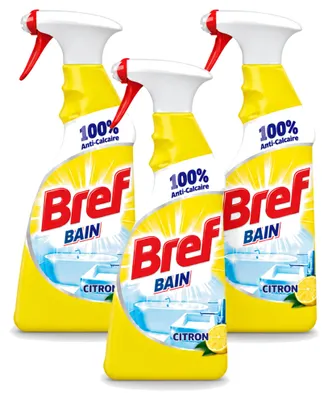 Produktbild von 3 x Bref Badreiniger Spray Anti-Kalk Zitrone 750 ml - Vorteilspackung - 3 Stücke