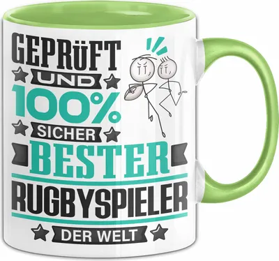 Produktbild von Rugbyspieler Geschenk Lustiger Spruch für Rugbyspieler Geschenkidee Bester Rugbyspieler Der Welt (Grün)