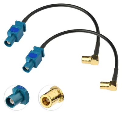DAB Adapterkabel Fakra Z auf SMB, 15 cm, 2 Stück