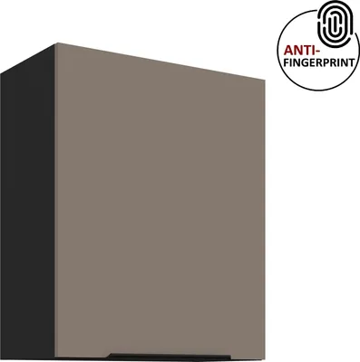 Produktbild von Küchen Hängeschrank 60 cm ARIA Sandgrau ultra matt + Schwarz matt, hochwertige Fronten mit Anti Fingerprint Beschichtung Küchenzeile Küchenblock