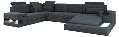 Produktbild von Runde Eck Sofa Polster xxl Big U-Form Couchen Wohnlandschaft U-Form Sofas