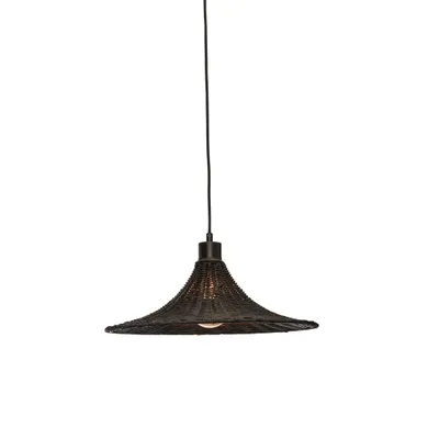 Produktbild von GOOD&MOJO - Hängeleuchte Borabora - Rattan Schwarz - Ø40cm Hängelampe - Esstischlampe - Wohnzimmerlampe - Schlafzimmerlampe - Wohnzimmer