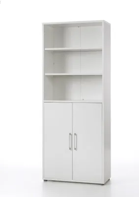 Produktbild von Prisme Büro Aufbewahrung 2 Ablagen, 2 Türen weiss.
