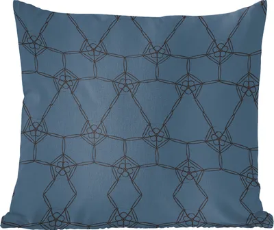 Produktbild von MuchoWow® Zierkissen Sofakissen Wohnzimmer Dekokissen 60x60 cm Muster - Luxus - Schwarz - Blau - Sitzfläche - Foto Polster