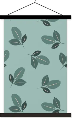 Produktbild von MuchoWow® Textilposter Sommer - Blätter - Türkis 120x180 cm mit schwarzem Rahmen - Fotos