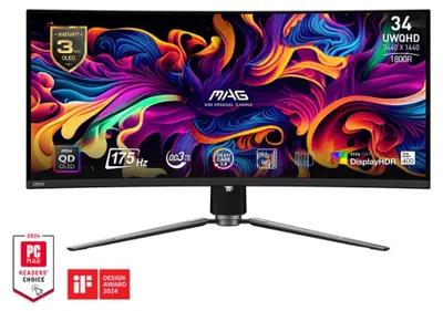Produktbild von MSI MAG 341CQP QD-OLED 34" QD-OLED UWQHD 175Hz FreeSync Premium Pro