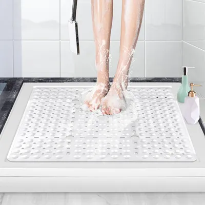 Image de Omgoods - Tapis de douche antidérapants, 70 x 70 cm, avec ventouses et orifices de drainage