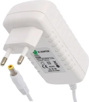 Obrázok produktu pre POSB12250A-WH: Impulzný napájací zdroj 12 V/2,5 A/30 W, biely, horizontálny adaptér, sieťové pripojenie: CEE7/16.
