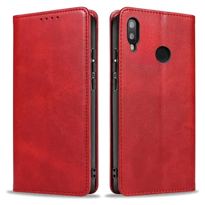 Produktbild von Handyhülle für Huawei P20 Lite Kunstleder Flip Cover Hülle Klapphülle Case Kartenfach Farbe: Rot