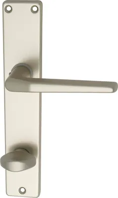 Produktbild von Türbeschlag Europa | Türgriff für Innentür auf Schild WC 90 | Aluminium neusilber
