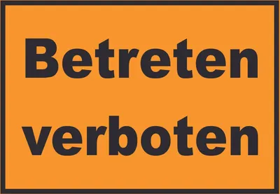 Produktbild von Betreten verboten Schild schwarz-orange A4 (210x297mm)