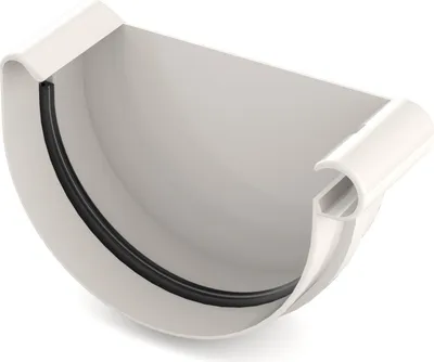 Produktbild von BRYZA Dachrinnenvorkopf RECHTS Kunststoff Ø 150 mm, Weiß RAL 9010