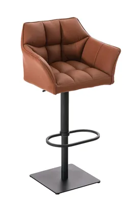 Produktbild von CLP Barhocker Damaso Kunstlederbezug drehbar stufenlos höhenverstellbar bis 240 kg hellbraun Gestell Farbe schwarz