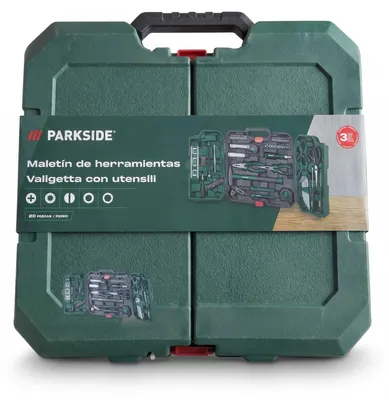 Produktbild von Parkside Werkzeugkoffer Werkzeugset Koffer 80 tlg. inkl. Werkzeugsortiment