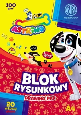 Productafbeelding van A4 tekenblok, 20 vel, 100 gram, Astrino (verpakking van 10 stuks)