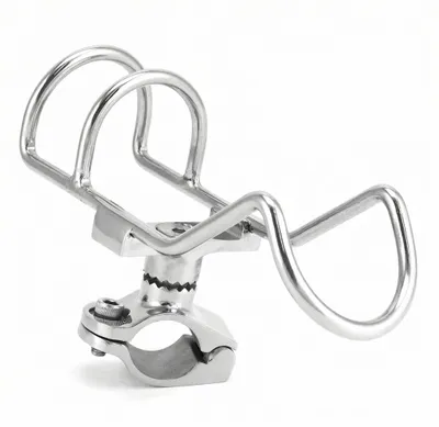 Produktbild von QWORK® 360° drehbarer Halter für Angelruten aus Edelstahl 316 – Befestigung an 25 mm Schiene – für Boote, Fischerboote, Kajaks